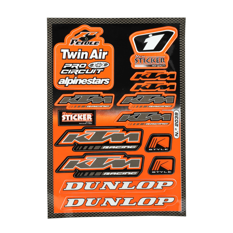 stickerset falko sponsor Dunlop/KTM/Twin air oranje 13-delig universeel 982039