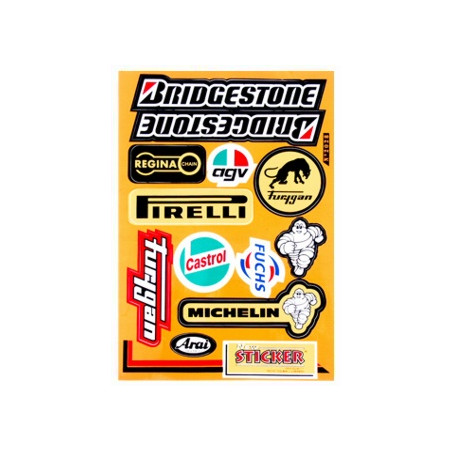 sticker set Falko sponsor agv/arai/bridgestone/castrol/pirelli/regina 12-parts universal 982028