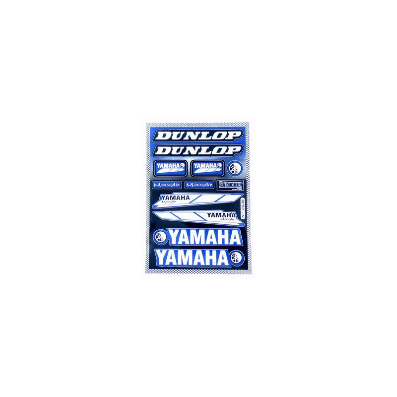 stickerset falko sponsor Dunlop/Max air/Yamaha blauw 11-delig universeel 982035