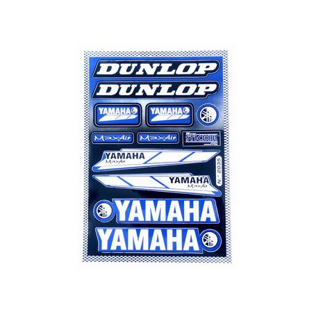 stickerset falko sponsor Dunlop/Max air/Yamaha blauw 11-delig universeel 982035