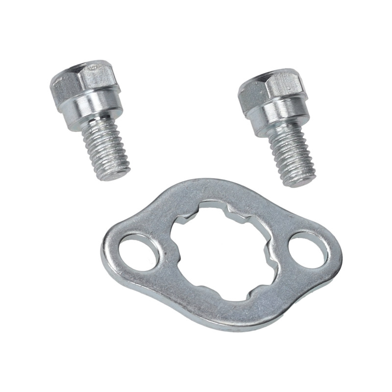 borgplaat set voorkettingwiel + bout mb8, mt, mt8, mtx, mtx80