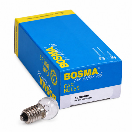 lamp 6V bosma 6w schroef fitting (glas 15X29) e10 1pcs
