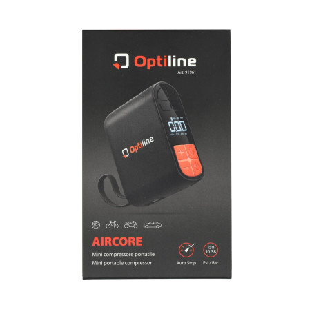 air compressor Optiline mini universal USB rechargeable - up to 10 bar, 77x94x43 mm black moped, motorcycle, scooter 91961