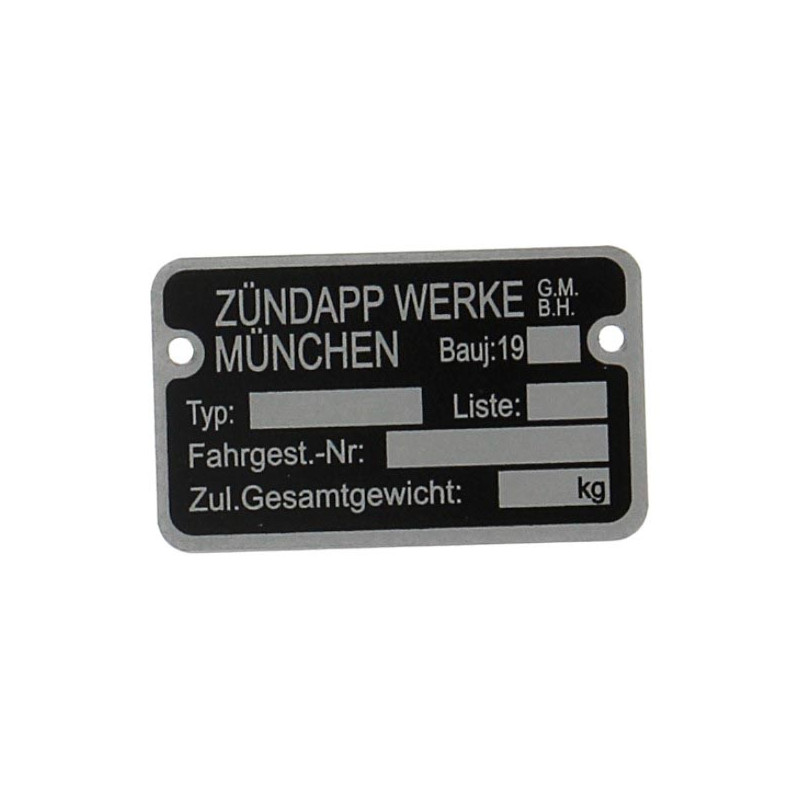 plate framenumber 19...... zundapp