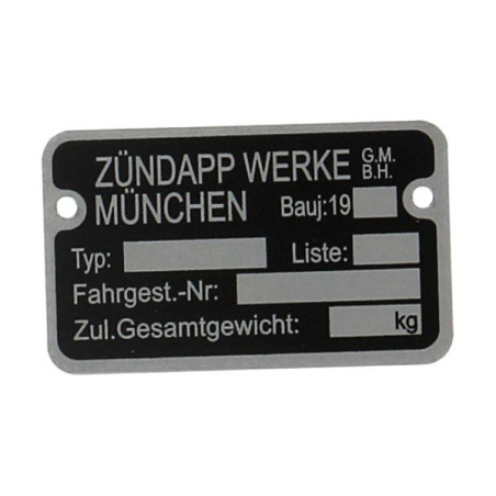 plate framenumber 19...... zundapp