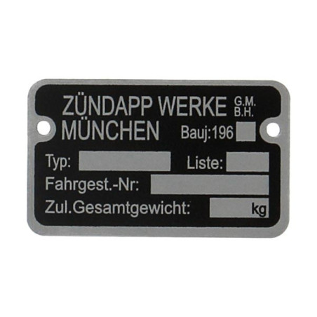 plate framenumber 196..... 517, zund ot mod. 510, zundapp