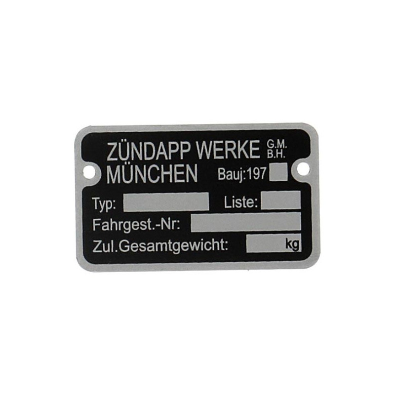 plate framenumber 197..... zundapp