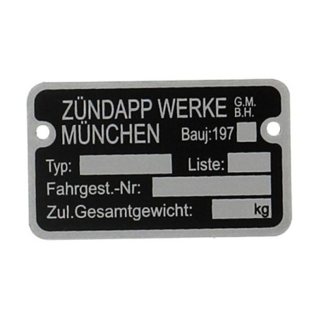 plate framenumber 197..... zundapp