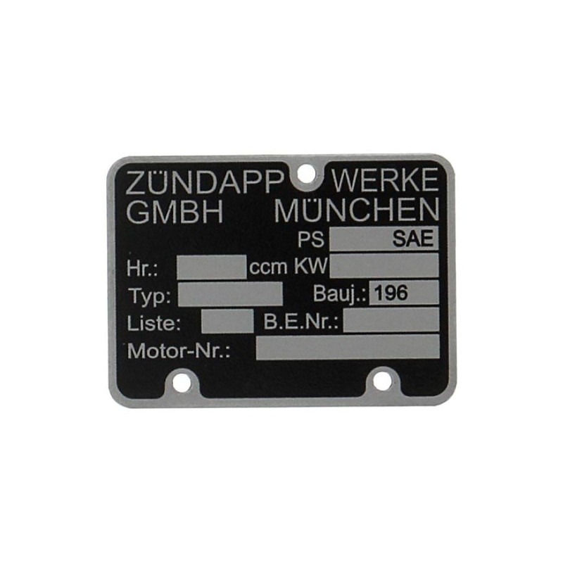 plate engine number 196..... 517, zund ot mod. 510, zundapp