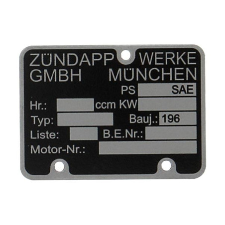 plate engine number 196..... 517, zund ot mod. 510, zundapp