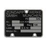 plate engine number 198..... zund mod. 540, zund nt mod. 529/530, zundapp