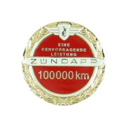 embleem benzinetank jubileum 100.000 km incl. speldje rood zundapp