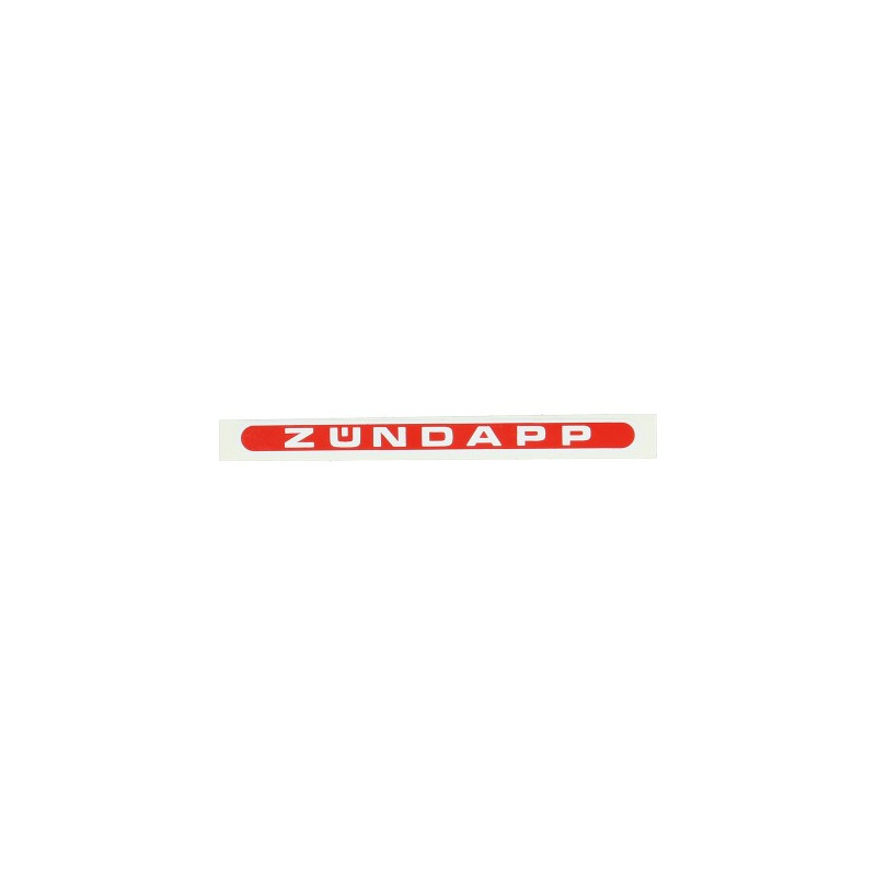 sticker woord [zundapp] langwerpig rood/wit