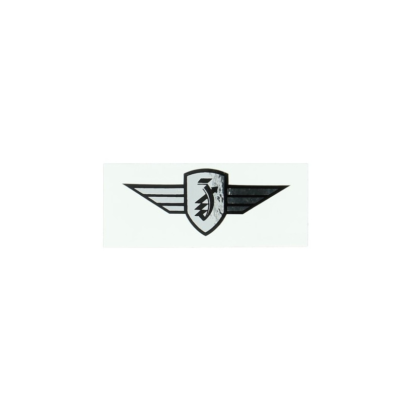 sticker logo wing chrome/black zundapp