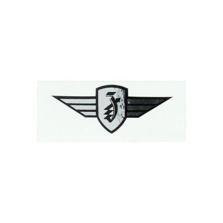 sticker logo wing chrome/black zundapp