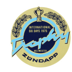 sticker round tank Trophy 1975 gold/blue/black 517
