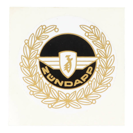 sticker round laurel wreath black/gold zundapp
