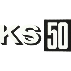 sticker side cover 1976-1977 white/black Zundapp KS50