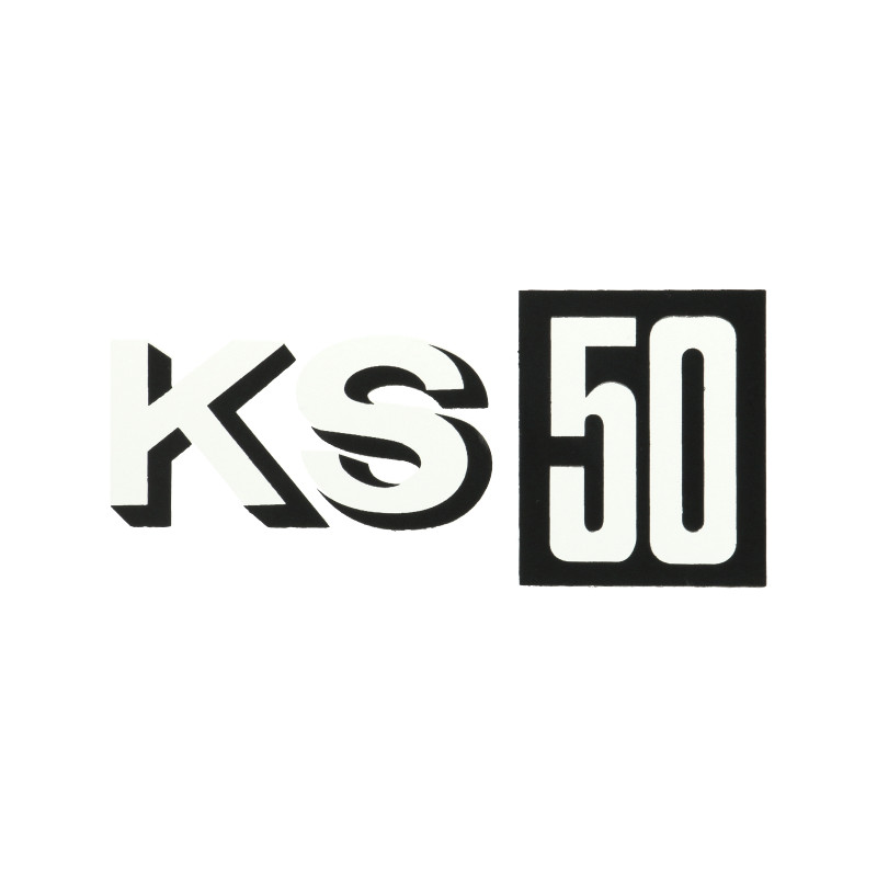 sticker side cover 1976-1977 white/black Zundapp KS50