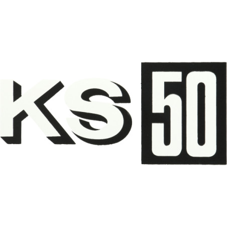 sticker side cover 1976-1977 white/black Zundapp KS50