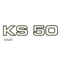 sticker zijscherm wit/zwart Zundapp KS50 529