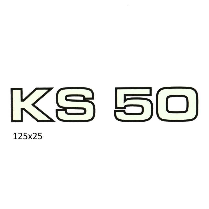 sticker zijscherm wit/zwart Zundapp KS50 529