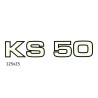 sticker zijscherm wit/zwart Zundapp KS50 529