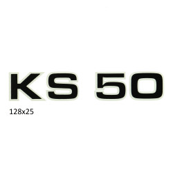 sticker zijscherm zwart/wit Zundapp KS50 529