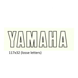 sticker woord [yamaha] wit/zwart aerox