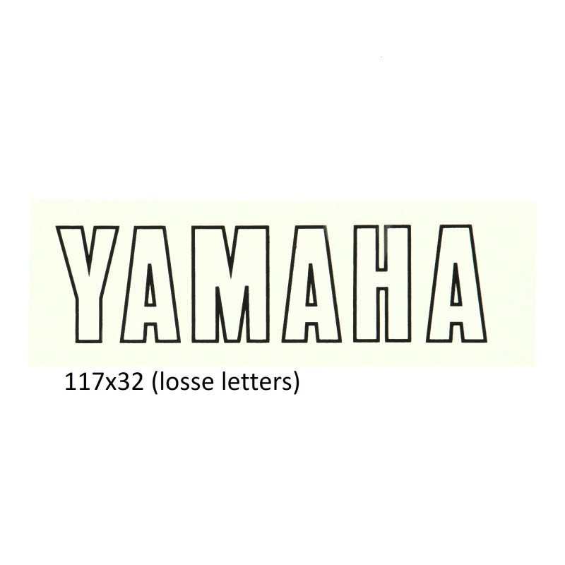 sticker word [yamaha] white/black aerox