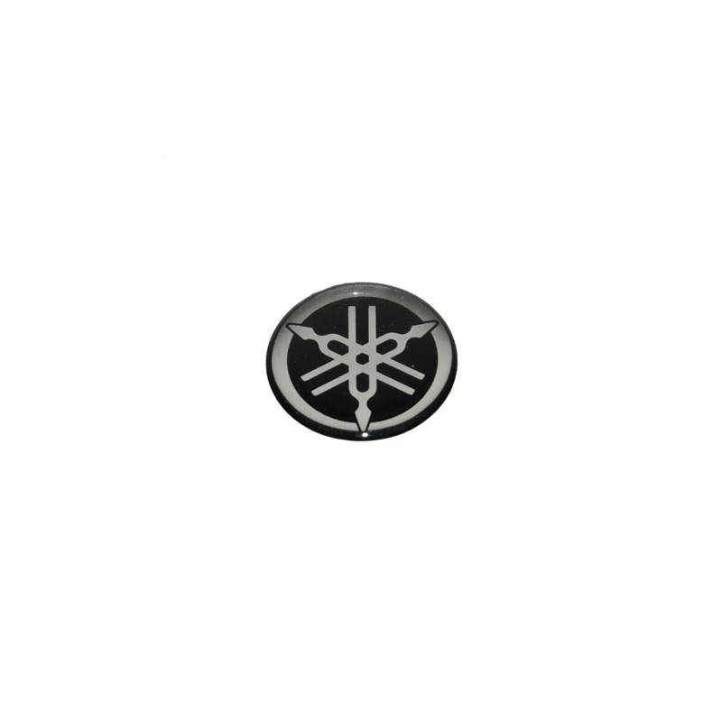 embleem Yamaha origineel logo rond zwart/chroom yamaha x01f153a1000