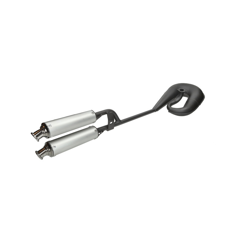 uitlaat tecno circuit dubbele demper zwart alu puch maxi