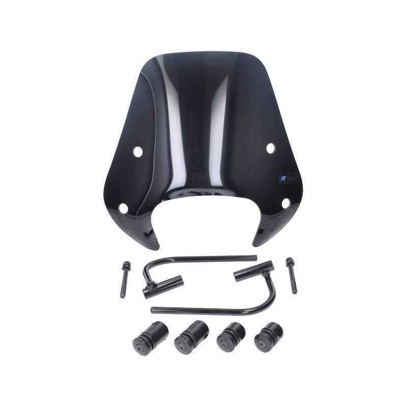 windscherm Regia met bevestigingsset laag (made in EU) voor 72085 30cm zwart glans zip2000