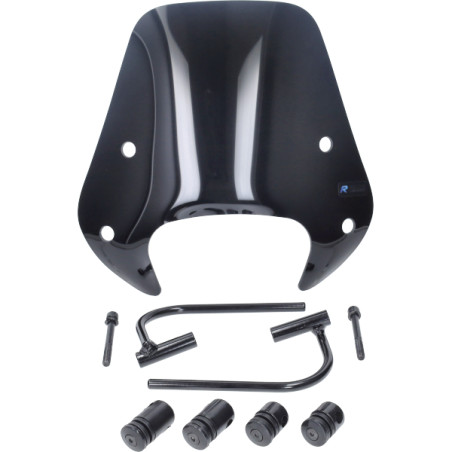 windshield Regia with mounting set low (made in EU) for 72085 30cm black gloss zip2000